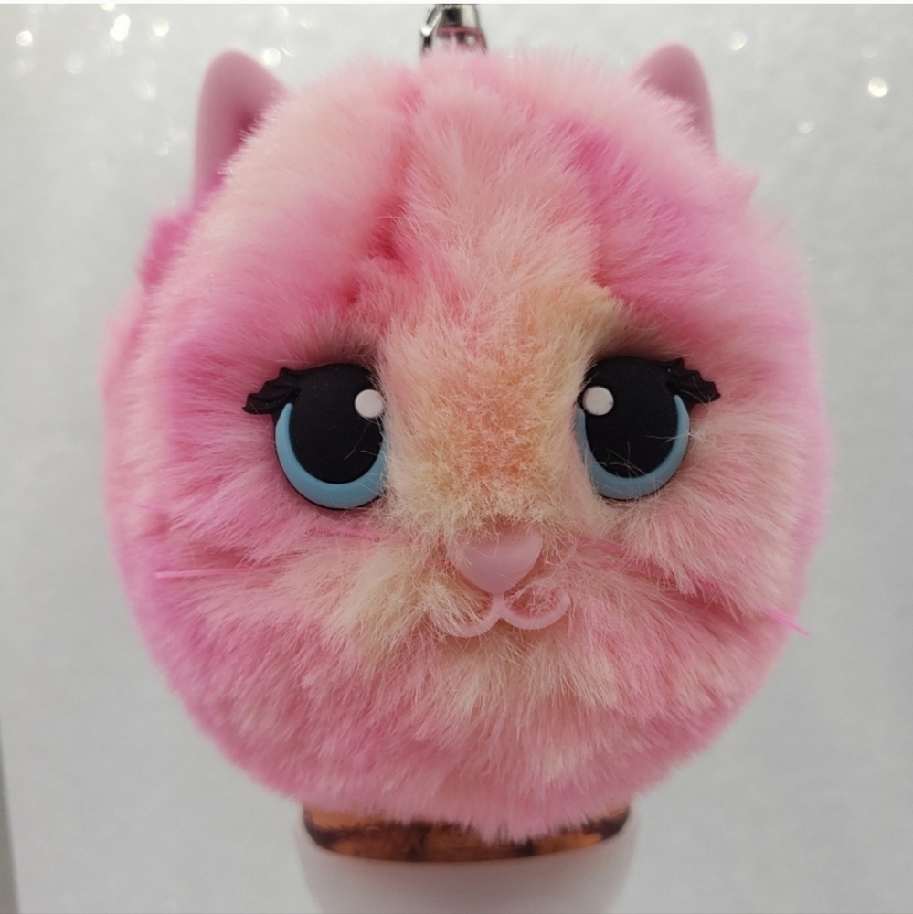Pink Ombre Fluffy Pom Pom Kitty Cat Bag Charm Pocketbac Holder Bath & Body Works